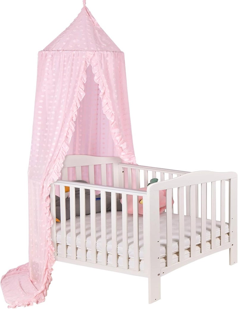 jiangcha Princess Bed Canopy for Girls - Crib Canopy for Bed - Mosquito Net for Bed, Kids Bed Canopy with Princess Room Decor for Girls Bedroom,Children's Reading Room Decor (Pink) - Image 1